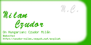 milan czudor business card